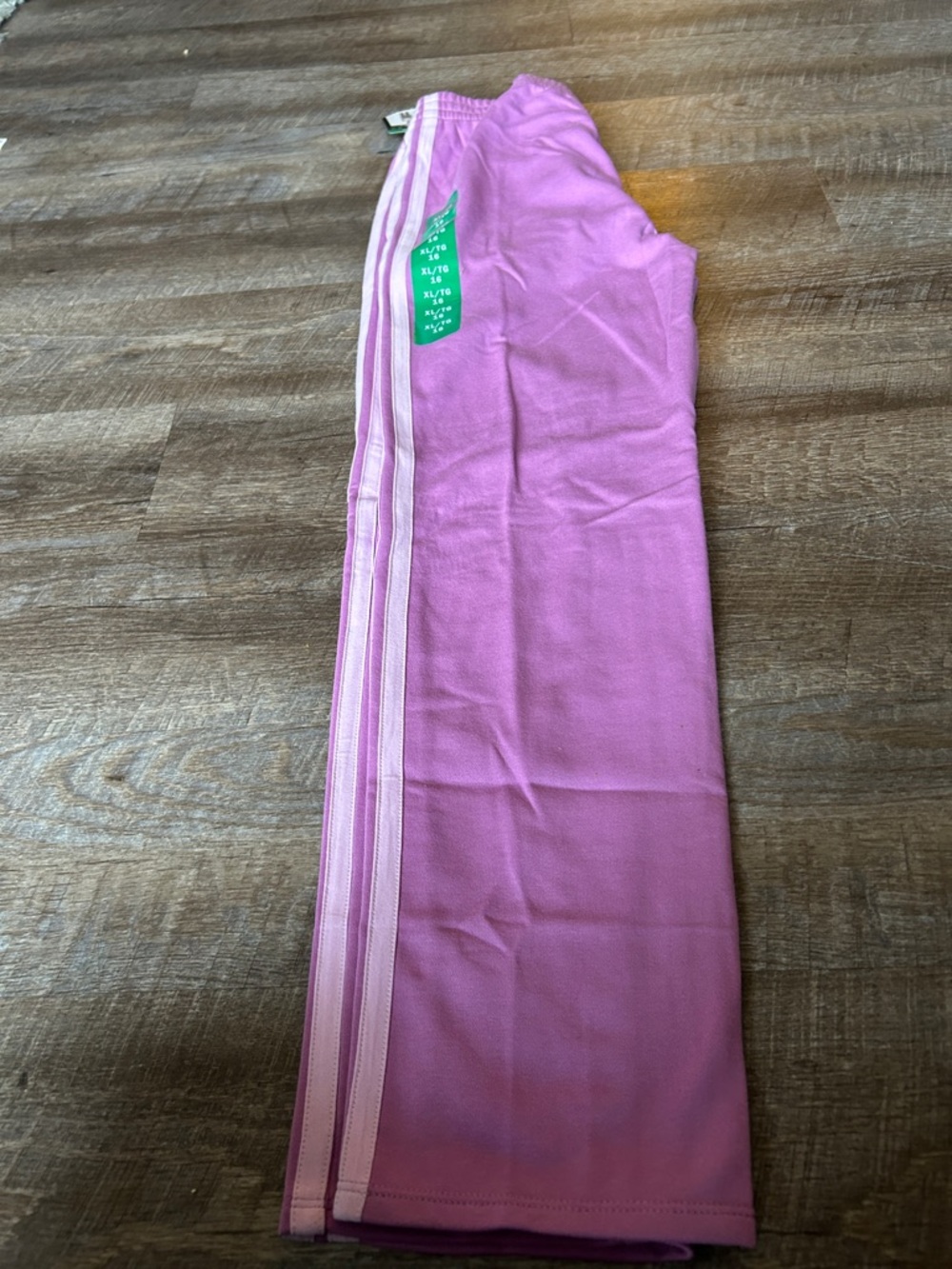 adidas Pink Kids Track Pants with White Stripes